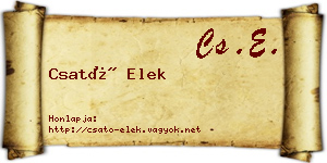 Csató Elek névjegykártya